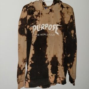 Justin Bieber Purpose World Tour Hoodie Size Medium Tie Dye Hooded